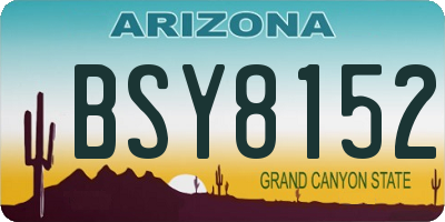 AZ license plate BSY8152