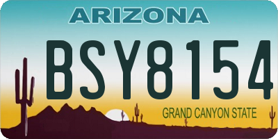 AZ license plate BSY8154