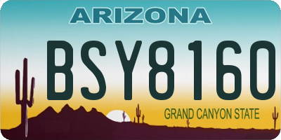 AZ license plate BSY8160