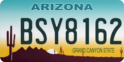 AZ license plate BSY8162