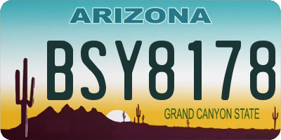 AZ license plate BSY8178