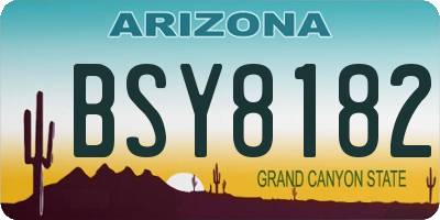 AZ license plate BSY8182