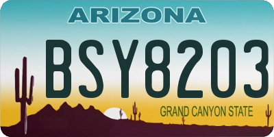 AZ license plate BSY8203