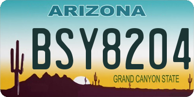 AZ license plate BSY8204
