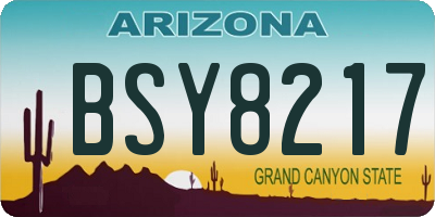 AZ license plate BSY8217