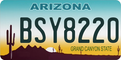 AZ license plate BSY8220