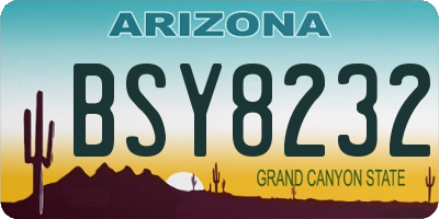 AZ license plate BSY8232