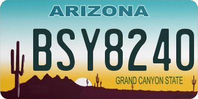 AZ license plate BSY8240