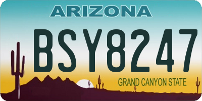 AZ license plate BSY8247