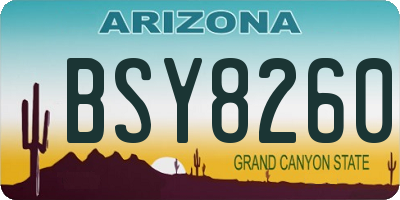 AZ license plate BSY8260