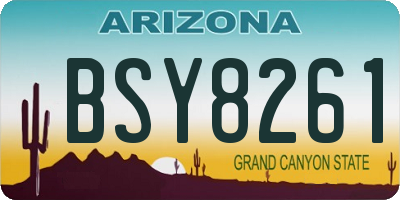 AZ license plate BSY8261
