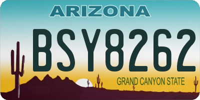 AZ license plate BSY8262