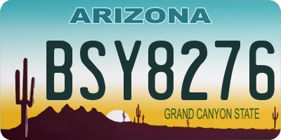 AZ license plate BSY8276