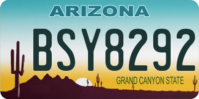 AZ license plate BSY8292