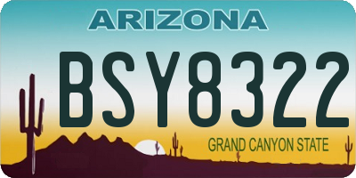 AZ license plate BSY8322