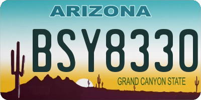 AZ license plate BSY8330
