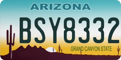 AZ license plate BSY8332