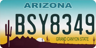AZ license plate BSY8349