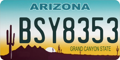 AZ license plate BSY8353