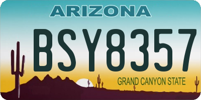 AZ license plate BSY8357