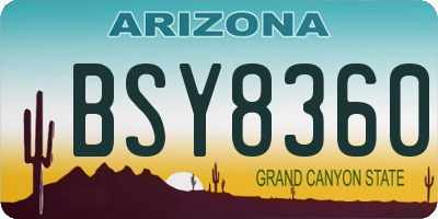 AZ license plate BSY8360