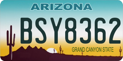 AZ license plate BSY8362