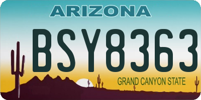 AZ license plate BSY8363