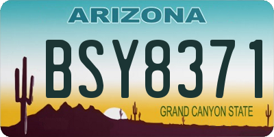 AZ license plate BSY8371