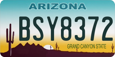 AZ license plate BSY8372