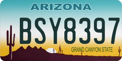 AZ license plate BSY8397
