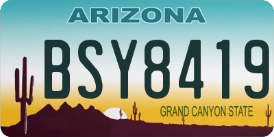 AZ license plate BSY8419