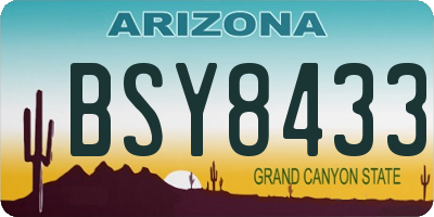 AZ license plate BSY8433