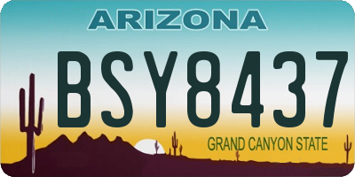 AZ license plate BSY8437