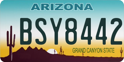 AZ license plate BSY8442