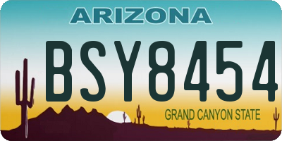 AZ license plate BSY8454