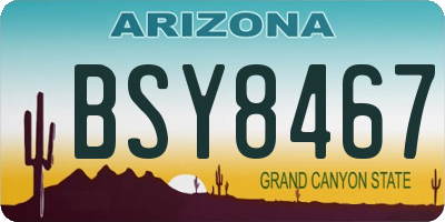AZ license plate BSY8467