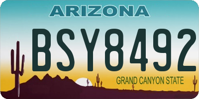 AZ license plate BSY8492