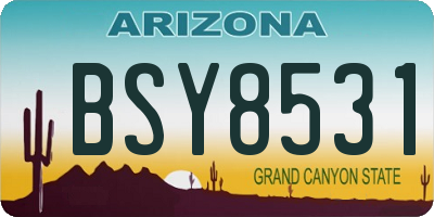 AZ license plate BSY8531