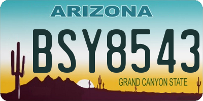 AZ license plate BSY8543