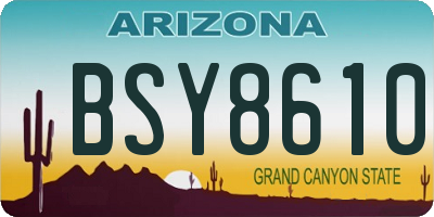 AZ license plate BSY8610