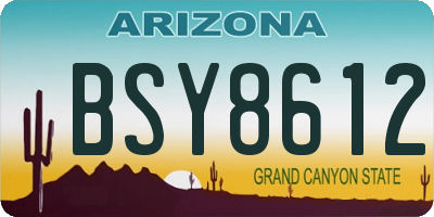 AZ license plate BSY8612