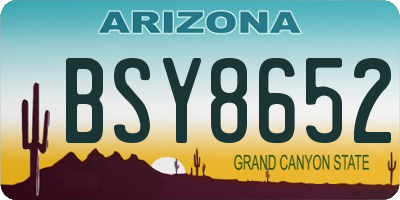 AZ license plate BSY8652