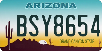 AZ license plate BSY8654