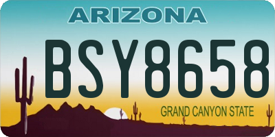 AZ license plate BSY8658