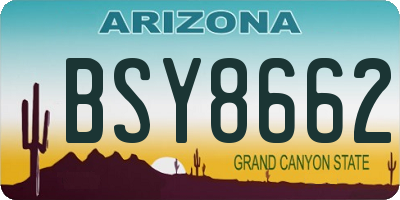 AZ license plate BSY8662