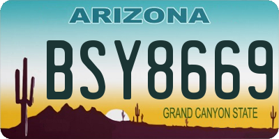 AZ license plate BSY8669