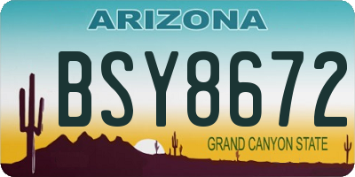 AZ license plate BSY8672