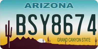 AZ license plate BSY8674