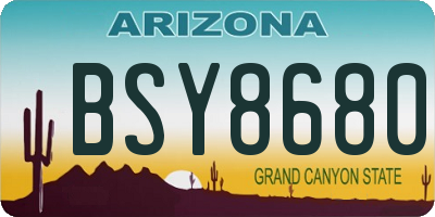 AZ license plate BSY8680