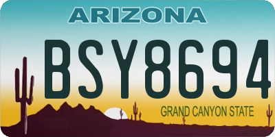 AZ license plate BSY8694